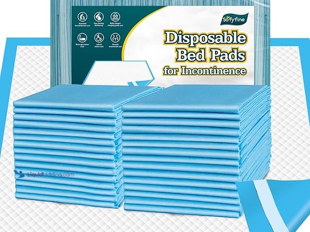 Lot 49-1518965 - 50 Count Bed Pads with Adhesive Strip 30"x36" Thicken Elderly Adults Incontinence Underpads Disposab...