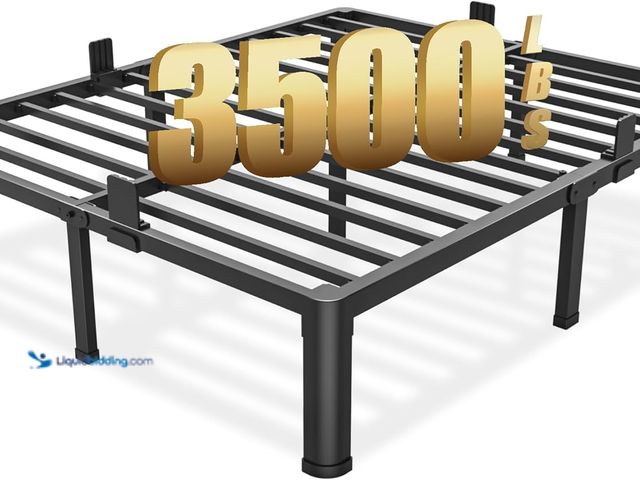 Lot 49-5544538 - Yitong Angel 14 inch Queen Bed Frame with Round Corner Legs Mattress Slide Stopper,3500 lbs Heavy Du...