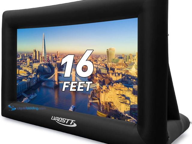 Lot 49-5439460 - Inflatable Projector Screen, 16FT Blow Up Movie Screen Outdoor Projector, Easy Set Up One-Piece Desi...