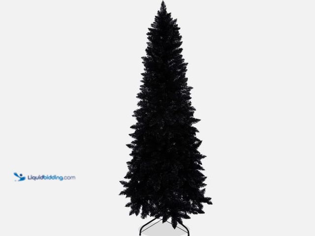 Lot 49-1539993 - vidaXL Slim Christmas Tree Holiday Decoration in Black, 70.9in x 18.9in, Slightly Used  Ref#HOL1113