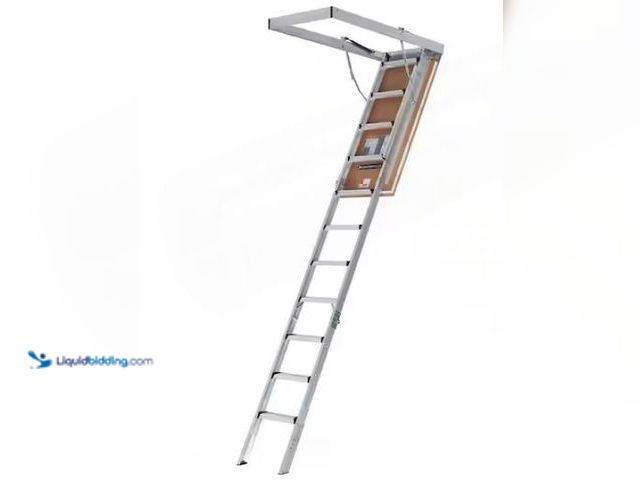 Lot 49-1517537 - Louisville Ladder Energy Efficient 7 ft. 8 in. to 10 ft. 3 in., 25.5 in. x 54 in. Insulated Aluminum...