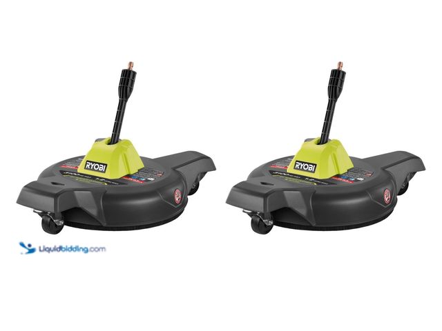 Lot 49-1637995 - Set of (2) RYOBI 12 in. 3100 PSI Electric Pressure Washer Surface Cleaner with Caster Wheels, Unused...