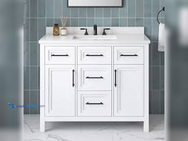 Lot 49-5476526 - Home Decorators Collection.Mayfield 42 in. Single Sink White Bath Vanity with White Engineered Stone...