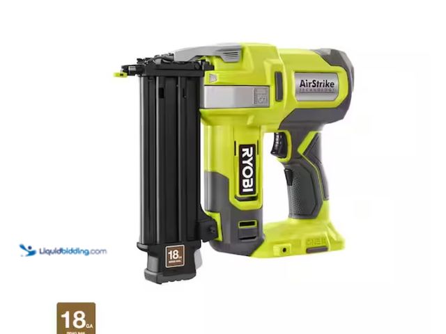 Lot 49-3471603 - RYOBI ONE+ 18V 18-Gauge Cordless AirStrike Brad Nailer (Tool Only) Model # P321, Slightly used, Test...