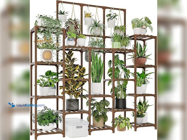 Lot 49-1578022 - GENTINGBRO Plant Stand Indoor Outdoor 63" Tall Plant Shelf for Plants 14-Tier Large Plant Shelves fo...