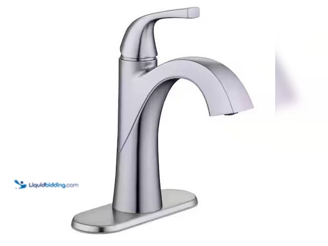 Lot 49-3639268 - Glacier Bay Atterbury Single Hole Single-Handle High-Arc Bathroom Faucet in Brushed Nickel, Model: H...