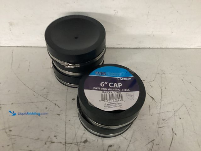 Lot 49-3617693 - Everconnect Set of (5) Giant Flexible PVC Pipe Cap with Stainless Steel Clamps,6.6" Inner Diameter f...