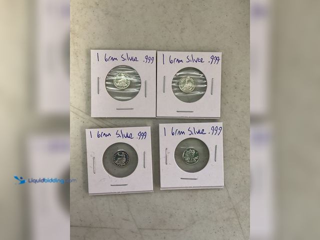 Lot 49-1505720 - LOT OF 4 ONE GRAM EACH .999 FINE SILVER ROUNDS #COINS0122