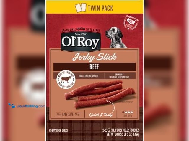 Lot 49-5542755 - Ol' Roy Beef Jerky Sticks 25 OZ Bags (Pack of Two) Unused