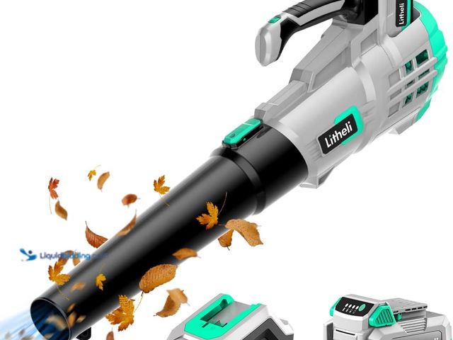 Lot 49-3563654 - Litheli 20V Cordless Leaf Blower 350 CFM 85 MPH, Variable Speeds Electric Leaf Blower Battery Powere...