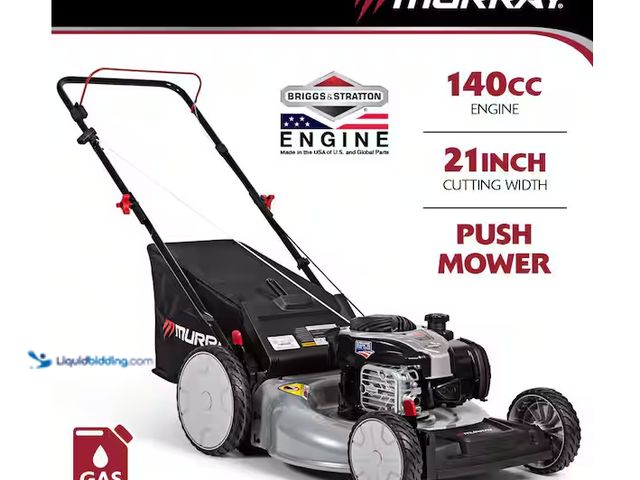 Lot 49-5545360 - Murray
21 in. 140 cc Briggs and Stratton Walk Behind Gas Push Lawn Mower with Height Adjustment and...