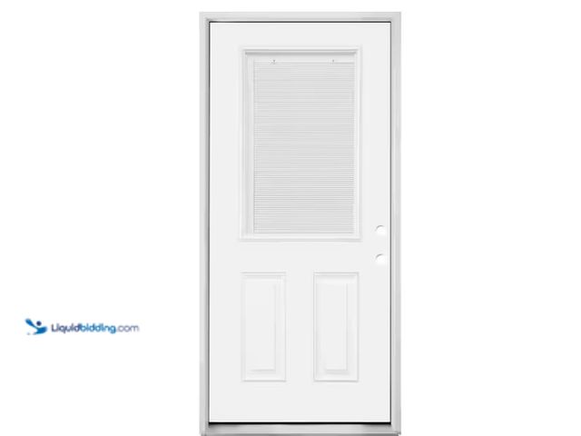 Lot 49-1599975 - Steves & Sons 32 in. x 80 in. Reliant Clear 1/2 Lite LHIS White Micro-Blind White Primed Fiberglass ...