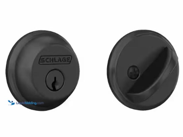 Lot 49-2022696 - Schlage B60 Series Matte Black Single Cylinder Deadbolt Certified Highest for Security and Durabilit...