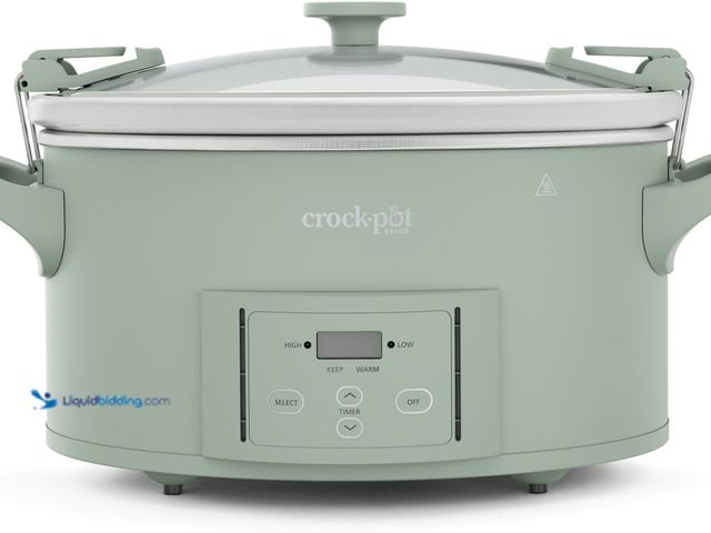 Lot 49-5581904 - Crock-Pot Design Series 7-Quart Programmable Slow Cooker, Desert Sage Green MODEL:B0GQDGTB4N NEW. BO...