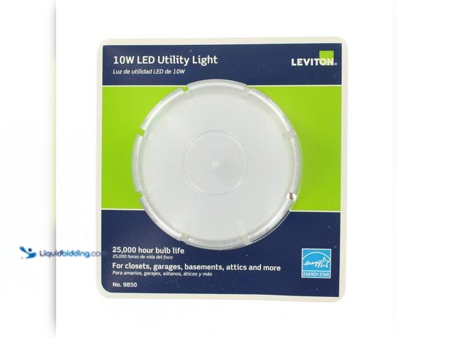 Lot 49-3512460 - Leviton
10-Watt LED Ceiling Keyless Utility Light (2 PK) (New)