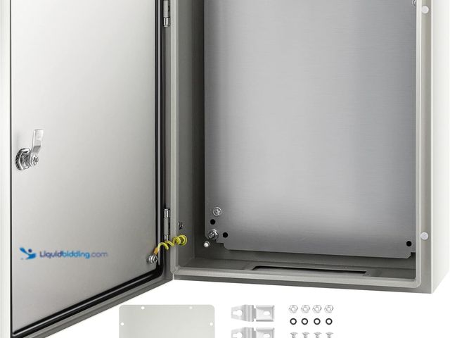 Lot 49-5488199 - VEVOR NEMA Steel Enclosure, 20 x 16 x 6'' NEMA 4X Steel Electrical Box, IP66 Waterproof & Dustproof,...