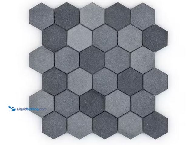 Lot 49-2020841 - Jeffrey Court Industrial Loft Charcoal 11.25 in. x 11.75 in. Hexagon Honed Terrazzo Wall and Floor M...