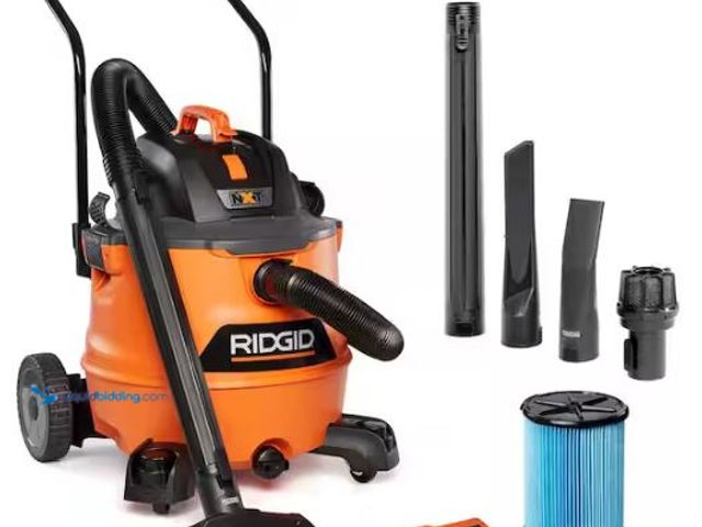 Lot 49-3473083 - RIDGID 16 Gal. 6.5 Peak HP NXT Shop Vacuum Wet Dry Vac with Cart, Fine Dust Filter, Hose and Accesso...