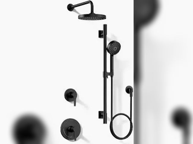 Lot 49-1629155 - Rainfall Bathroom Shower System with Handheld Spray, Pressure-Balanced Mixer Valve, Durable Metal Sh...