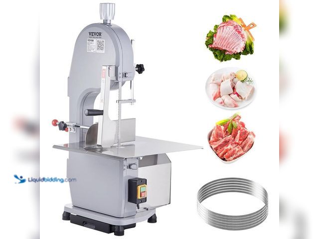 Lot 49-5412575 - Vevor Commercial Electric Meat Bandsaw 1100-Watts Stainless Steel Bone Saw Machine Frozen Meat Cutte...