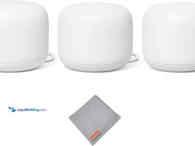 Lot 49-5472227 - Nest WiFi Router and 2 Points - WiFi Extender with Smart Speaker - Works with Google WiFi (3 Pack) W...