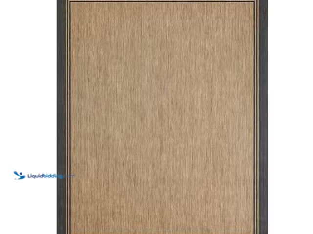 Lot 49-1627370 - Hampton Bay Terrace Black 5 ft. x 7 ft. Border Indoor/Outdoor Area Rug Model # 3124355, Slightly Use...
