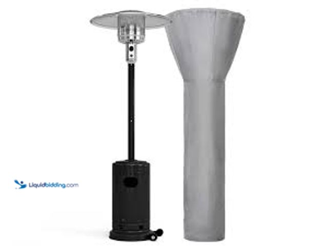 Lot 49-5485629 - 48000 BTU Commercial Propane Black Outdoor Heater with Cover. Model # PH-LH-WH3. Unused