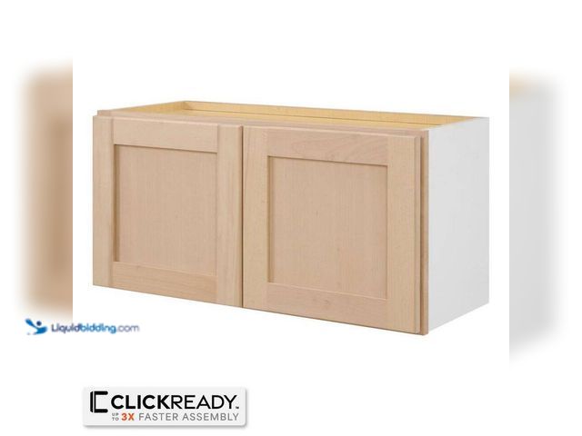 Lot 49-5547876 - Hampton Bay
30 in. W x 12 in. D x 15 in. H Ready to Assemble Wall Bridge Kitchen Cabinet in Unfinis...