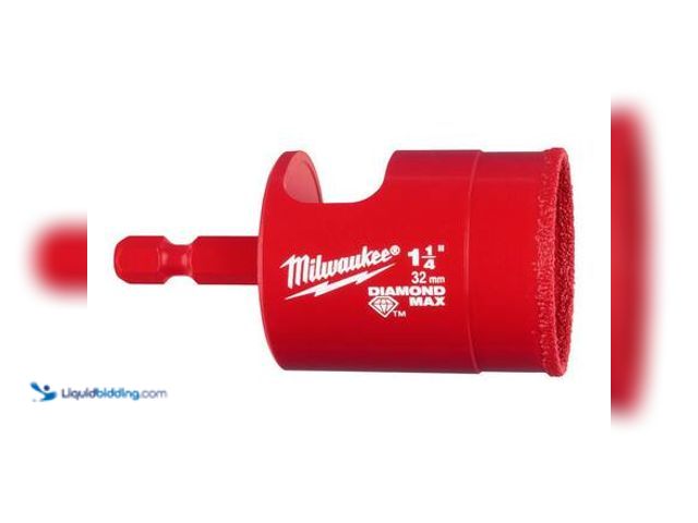 Lot 49-3565345 - Milwaukee 1-1/4" Diamond Max Hole Saw Bit Model # 49-56-0519 unused