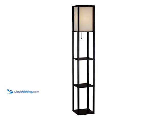 Lot 49-3529076 - Hampton Bay
63 in. Black Shelf Floor Lamp (opened to view) New
