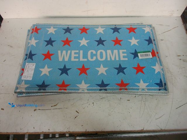 Lot 49-1629076 - Lot of (5) Welcome Stars 18 in. x 30 in. Indoor/Outdoor Mat, Model # 60843222218x30, Unused.  Ref#BI...