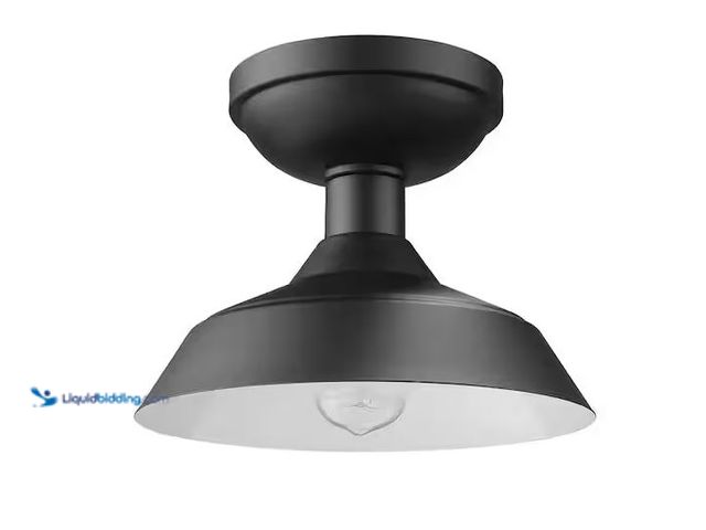 Lot 49-1568611 - Lot of (2) Globe Electric Kurt 1-Light Matte Black Outdoor Indoor Flush Mount Ceiling Light Model # ...