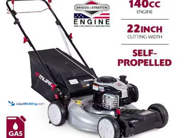 Lot 49-5436335 - Murray 22 in. 140 cc Briggs & Stratton Walk Behind Gas Self-Propelled Lawn Mower with Front Wheel Dr...