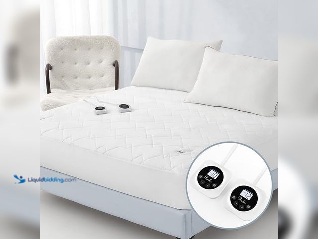 Lot 49-1518346 - Reaks Electric Mattress Pad King Size, Quilted Heated Mattress Pad Dual Control with 10 Heat Setting...