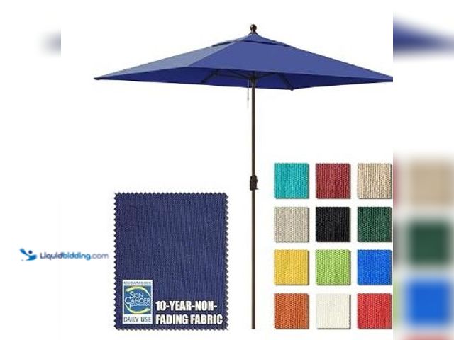 Lot 49-3464370 - EliteShade USA 10-Year-Non-Fading 6.5x10Ft Rectangular Market Umbrella Patio Umbrella Outdoor Table ...