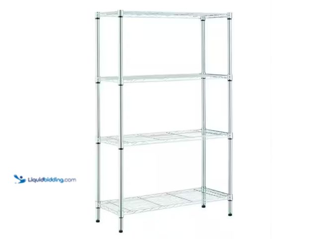 Lot 49-2000232 - HDX 4-Tier Steel Wire Shelving Unit in Chrome (36 in. W x 54 in. H x 14 in. D), Model # 31436PS-1, U...