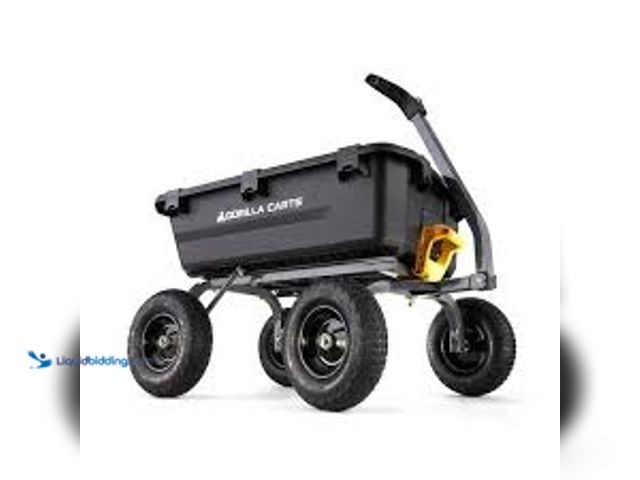 Lot 49-5448838 - 7 cu. ft. (40 in. x 27 in. x 11 in.), Patented Poly Bed Dumping Garden Cart, 1200 lbs. Capacity, Pul...