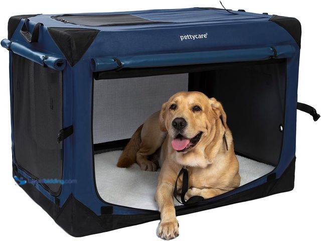 Lot 49-5406166 - Petty care 36 Inch Collapsible Dog Crate with Curtains Travel Dog Crate for Airflow and Calm Soft Pe...