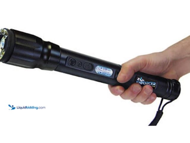 Lot 49-1515900 - Enforcer Stun Gun 2,000,000 Volts Black with 4 Flashlight Modes, Model # B071ZTHRMF, Unused, Unable ...