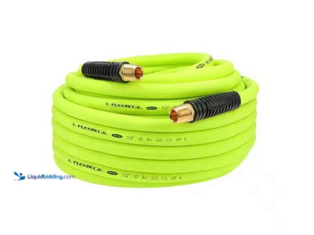 Lot 49-1624556 - Flexzilla 1/2 in. x 100 ft. Air Hose with 1/4 in. MNPT Fittings Model # HFZ12100YW4, Unused  Ref#HD0...