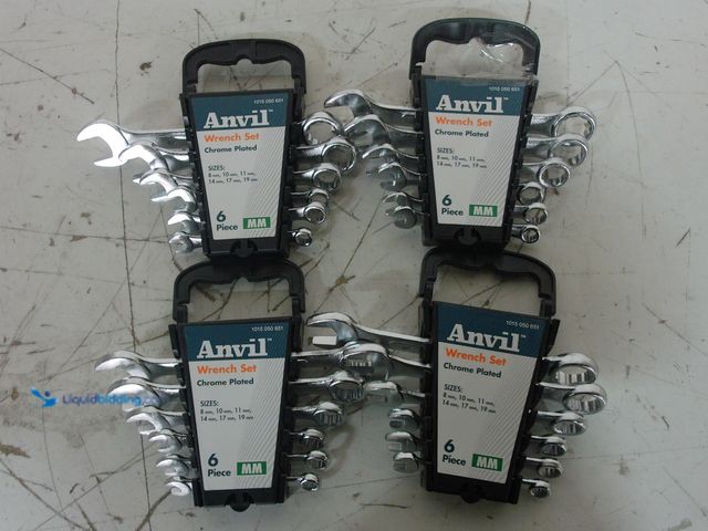 Lot 49-3616744 - (4-Pack) Anvil 6-Piece SAE Combination Wrench Sets with Case - Unused Model # 91942  Ref#HDPA0727