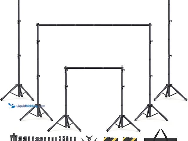 Lot 49-5437550 - Backdrop Stand Kit - 6 Widths, 10x7.5ft Adjustable Background Stand for Parties & Studio Photography...