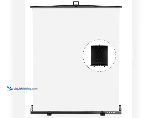 Lot 49-1516446 - RAUBAY 59.8 x 82.7in Collapsible White Backdrop Screen Portable Retractable Panel Photo Background w...