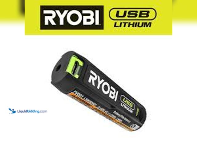Lot 49-3539946 - RYOBI USB Lithium 2.0 Ah Lithium Rechargeable Battery. Model # FVB02. Unused