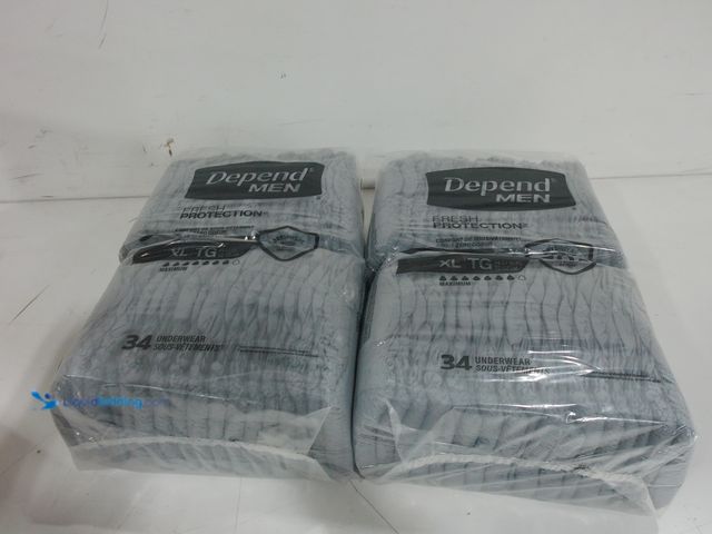 Lot 49-2026334 - Lot of (2) .Depend Fresh Protection Incontinence Underwear for Men, Adult Diapers, XL (36 Count). Mo...