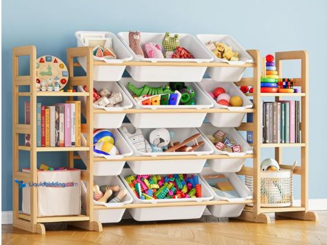 Lot 49-3473769 - SpaceAid Toy Storage Organizer with 6 Shelves and 12 Bins, Bookshelf/Bookcase, Kids Bin Shelf, Toys ...