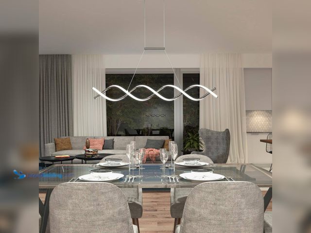 Lot 49-3529022 - Artika
DNA Linear 16-Watt 1 Light Chrome Modern Integrated LED Pendant Light Fixture for Dining Roo...