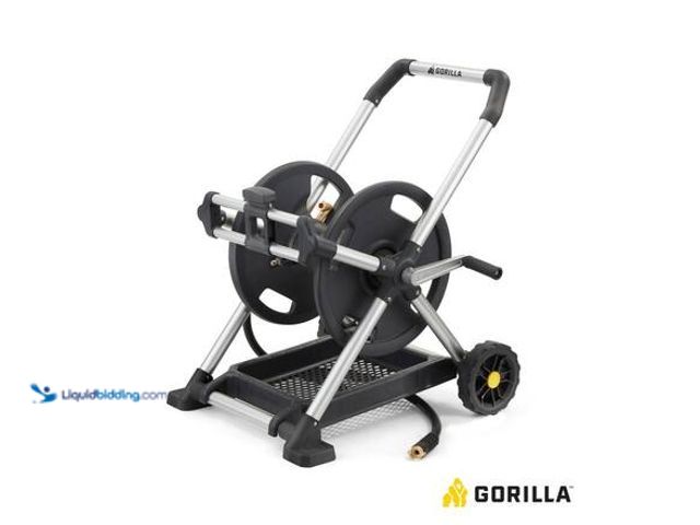 Lot 49-3565225 - Gorilla 200 ft. Aluminum Zero Rust Premium Mobile Hose Reel Model # GRM-200G unused. Missing hose at...