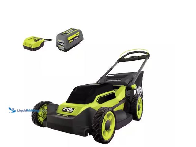 Lot 49-1575477 - RYOBI 40V HP Brushless 20 in. Cordless Battery Walk Behind Push Lawn Mower, Model # RY401170, Slight...