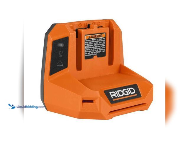 Lot 49-2024606 - RIDGID 18V Lithium Charger. Model # AC860931. MSRP $43. Slightly used. Unable to test.   Ref#PA0925